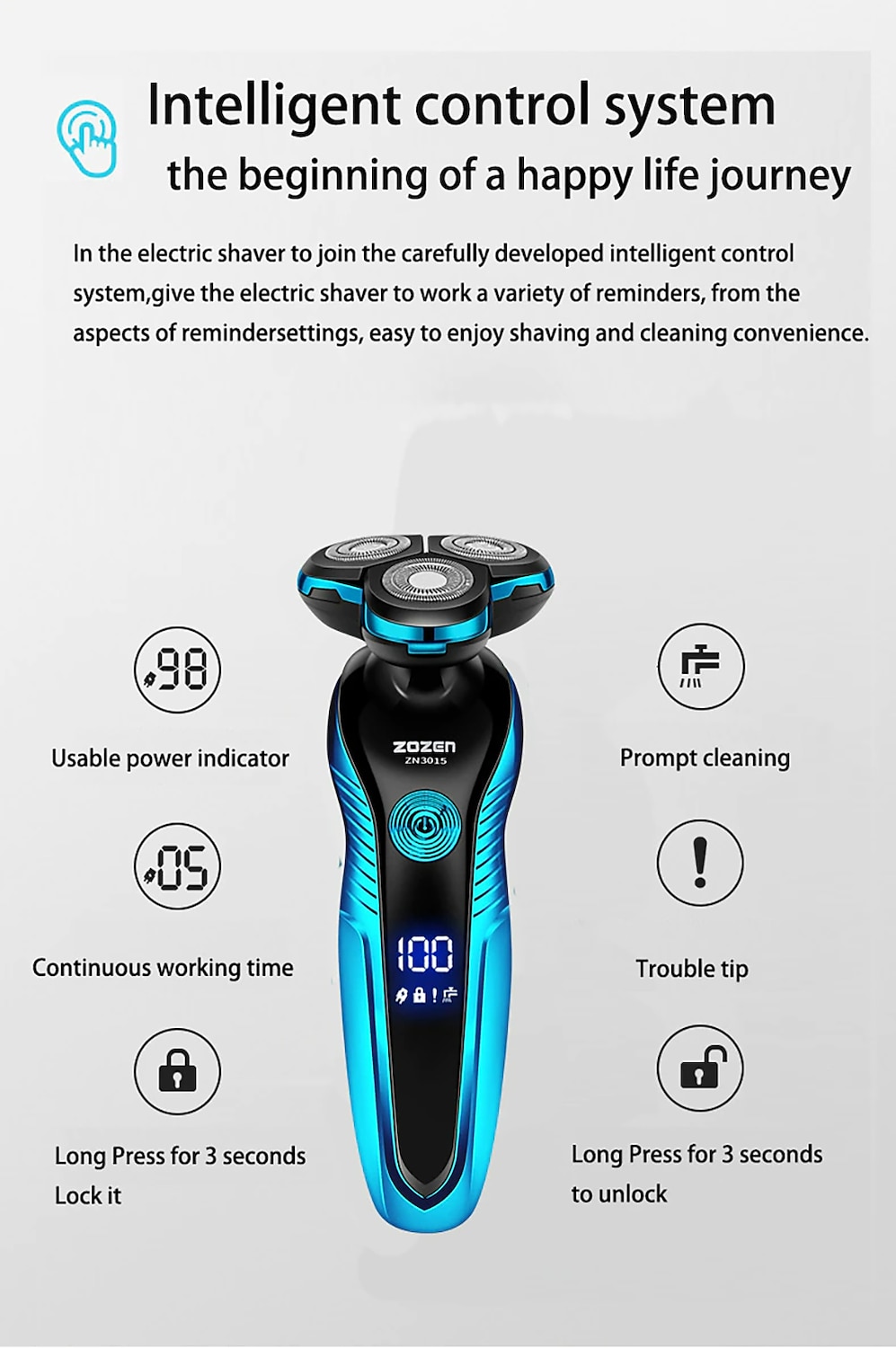 New Electric Shaver Washable Rechargeable Electric Razor Shaving Machine for Men Beard Trimmer Wet-Dry Dual Use 2025 - $47.99 –P3