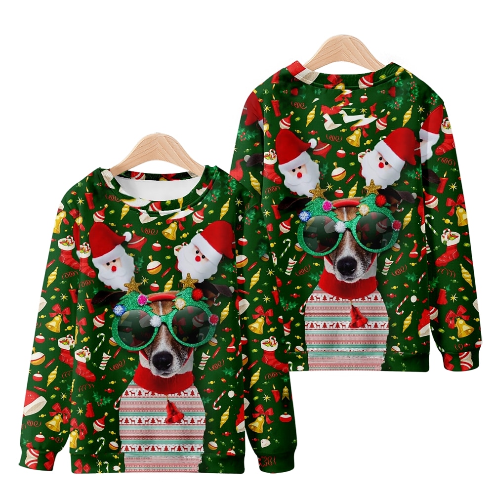 Animales Baile de Máscaras Pullover Sudadera navideña divertida Impresión 3D Para Pareja Hombre Mujer Adulto Navidad Nochebuena Fiesta Navidad 2025 - $26.99 –P7