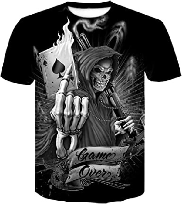 Pánské Grafika Lebky 3D Tričko halloweenská košile Krátký rukáv tričko 3D tisk Kulatý Košile Ležérní Denní Černá Vodní modrá Světle šedá Léto Oblečení Větší velikosti S M L XL 2XL 3XL M 2025 - $17.99 –P5