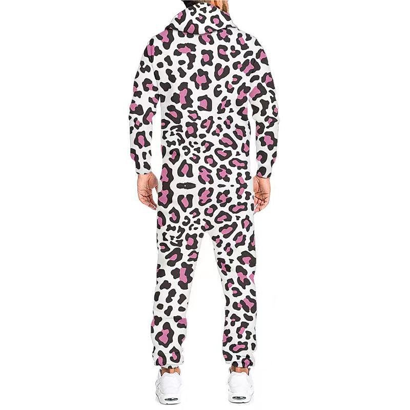 Férfi Lounge-ruházat Kezeslábasok Onesie pizsama Fólia Egyszerű Alkalmi Kényelmes Otthon Napi Pamut Mokaszinok Légáteresztő Kapucni Hosszú ujj Zseb Ősz fehér por Fekete 2025 - $21.99 –P6