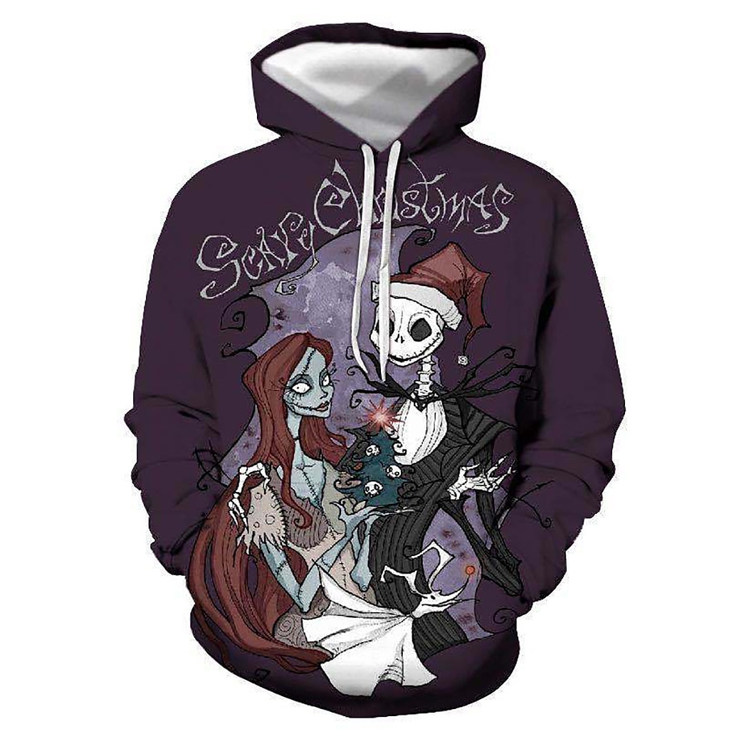Jack Skellington Kapuce Animák Manga Anime 3D Přední kapsa Grafika Pro Pro páry Pánské Dámské Dospělé 3D tisk Běžné / Denní 2025 - $35.99 –P2