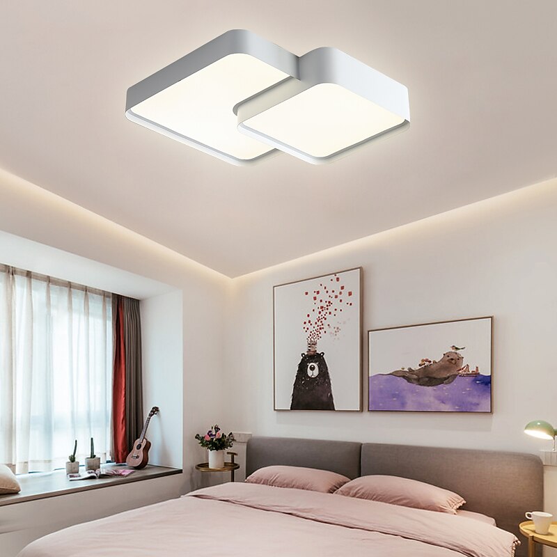 2025年 LEDシーリングライトブラックスクエア、18.7インチシーリングランプ調光対応リビングルームランプモダンキッチン廊下ベッドルーム  コレクション – $227.39 –P2