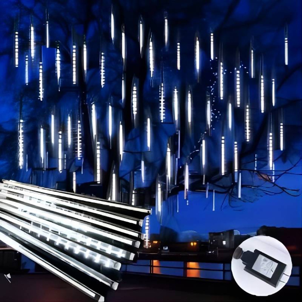 meteorregn regnlys 8 rør 30cm 50cm 384led 192led (11,8 "/ 19,7") strenglys utendørs vanntett til jul bryllupsfest dekorasjon 1 pakke 3 pakker 2025 - $17.49 –P7