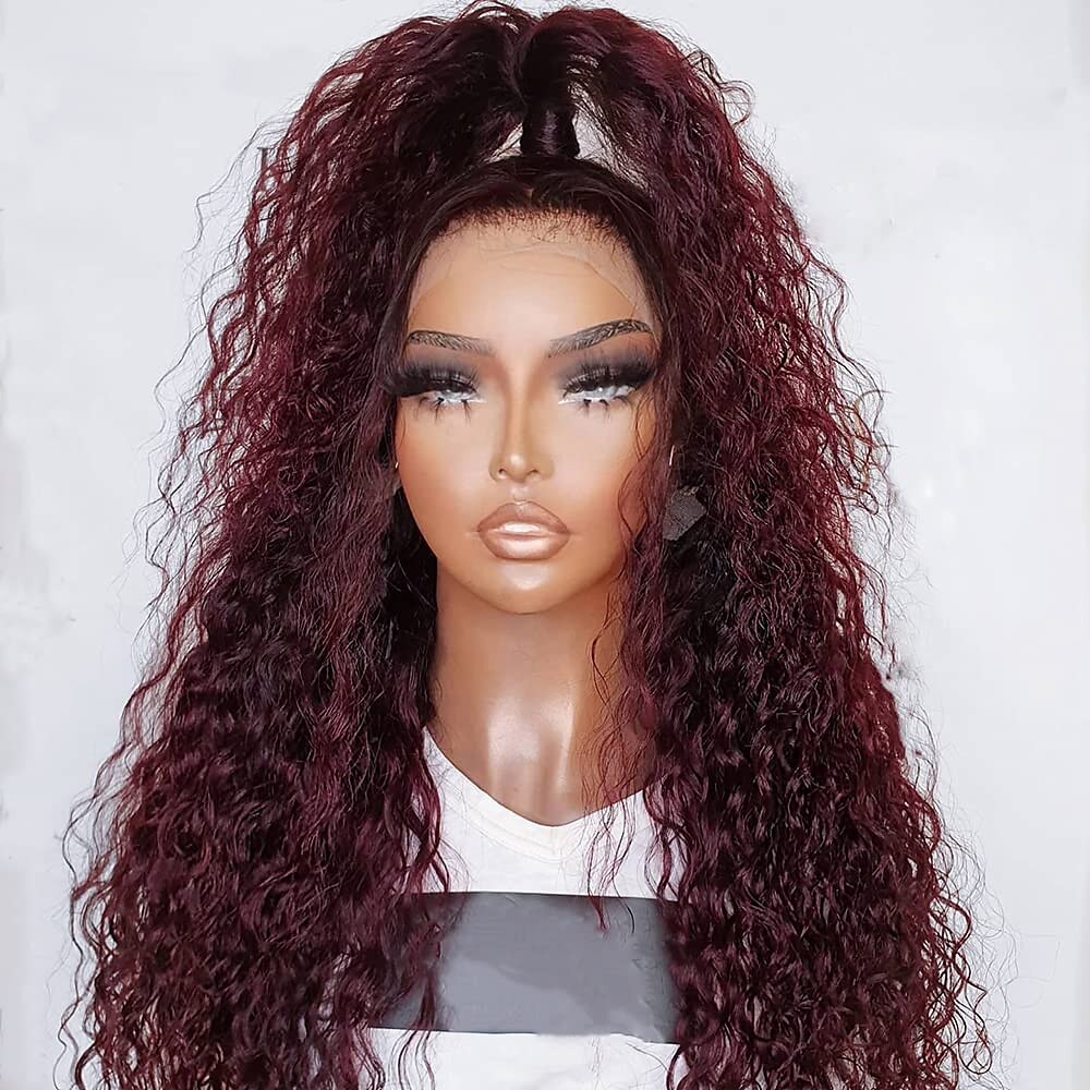 perruques vertes pour femmes remplacement de cheveux résistant à la chaleur vague de corps profonde perruque partie moyenne synthétique petite perruque de lacet pour la fête de noël perruque de fête de 2025 ? $29.99 –P16