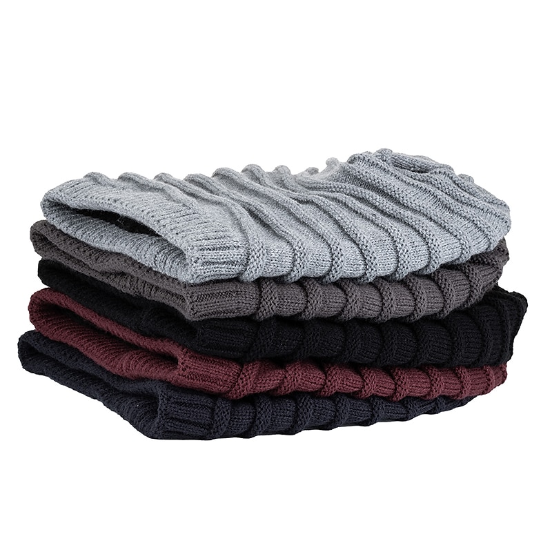 Herr Mössa Vinter hattar Holk Sticka manschetter Svart Vin Akrylik Fiber Stickat Fleece Mode Traditionell / Klassisk Friluftskläder Ledigt / vardag Slät Varm 2025 - $16.49 –P13