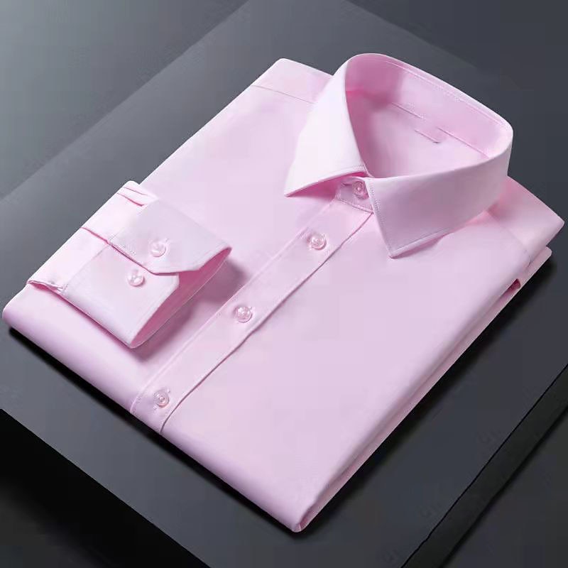 Herren Oberhemd Bügelfreies Hemd Hochzeit Ausgehen Weiß Rosa Wein Grün Langarm Umlegekragen Frühling Herbst Bekleidung 2025 - $20.99 –P3