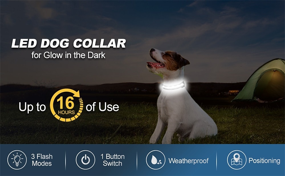 LED Dog Collar with AirTag Holder – IPX7 Waterproof USB-C Rechargeable Glow Nylon Pet Collar for Small Dogs & Puppies, Light Up Flashing for Night Walking 2026 - $20.16 –P2