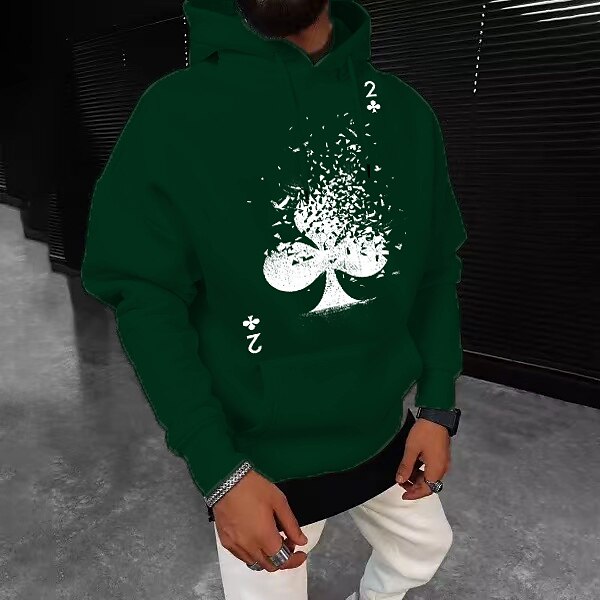 Per uomo Tinta unica Carte francesi Felpa con cappuccio Felpe Felpa Felpa con cappuccio Manica lunga Felpa con cappuccio Con cappuccio Streetwear Stampa a caldo Sportivo Informale Abbigliamento di del 2025 a $31.99 –P1