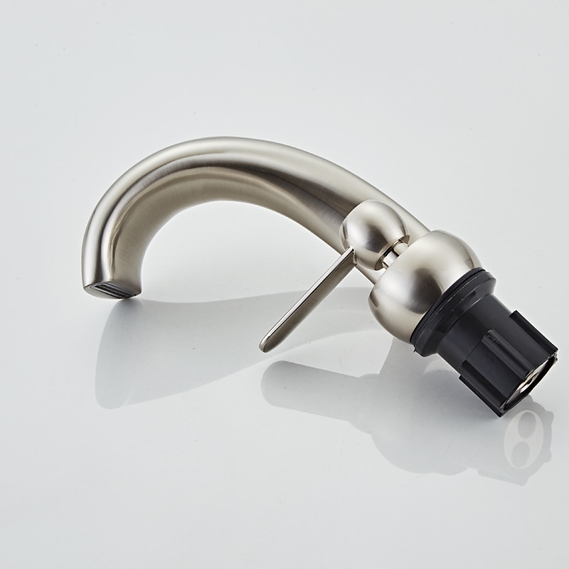 wastafelkraan in de badkamer, antiek messing waterval enkele handgreep eengats badkranen met warme en koude schakelaar 2025 - $113.99 –P9