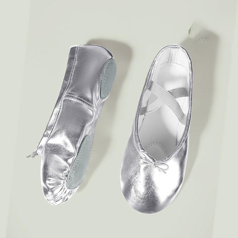 Girls' Gold Ballet Flats with Elastic Straps – Soft Leather Dance Shoes for Ballet Classes and Performances 2025 - $11.99 –P4