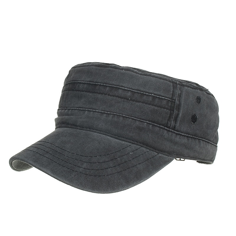 Per uomo Berretto militare Cappello da cadetto Nero Blu marino scuro Cotone Di tendenza Moderno Abbigliamento per il tempo libero Casual / quotidiano Liscio del 2025 a $18.99 –P2