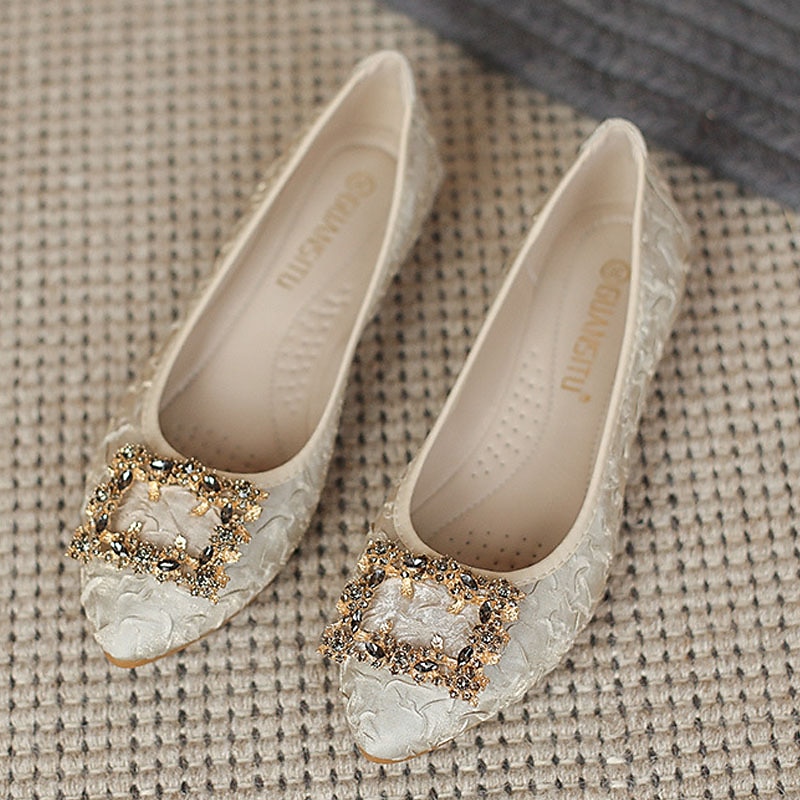 ballerines de mariage pliables ornées de cristaux floraux pour femmes - chaussures de ballet de voyage légères et confortables de 2025 ? $29.99 –P12