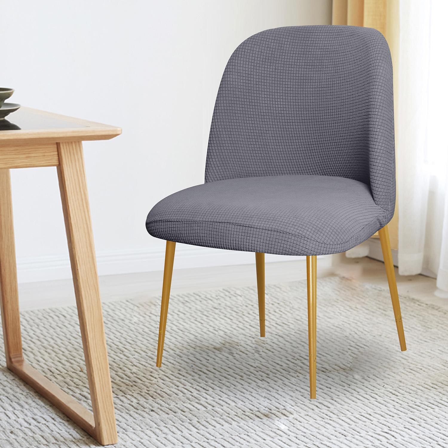 Dining Chair Cover Burgundy Stretch Jacquard Upholstered Side Dining Chair Cover Slipcover Curved Back Mid Century Accent Dining Chair Covers for Kitchen Living Room 2025 - $13.49 –P9