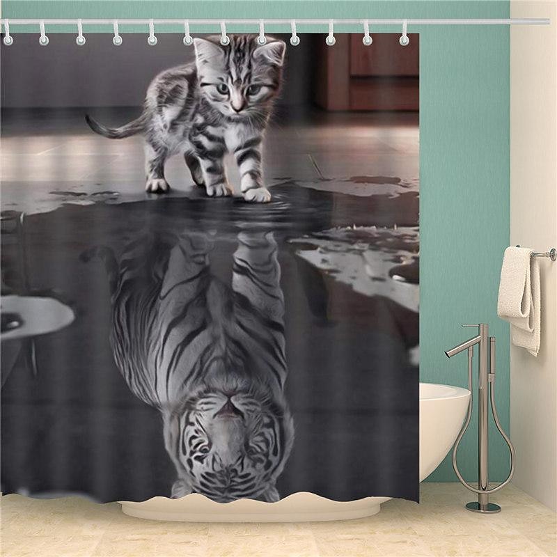 Shower Curtain with Hooks 180cm*180cm(70"*70") Polyester Washable Waterproof Animal Pattern for Kids 2025 - $25.99 –P18