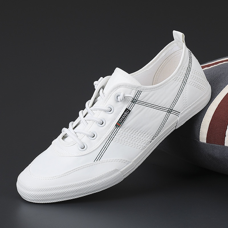 Grå herrsneakers i nylon med snörning – lätta, ventilerande lågskor för vardagsbruk, resor och helgutflykter 2025 - $42.99 –P1