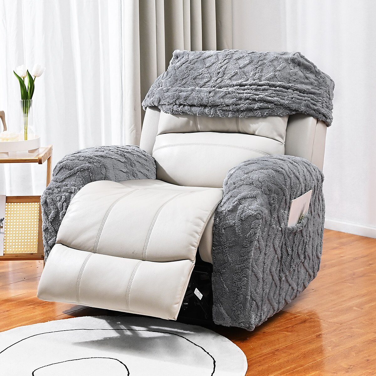 1 sete fløyel lenestoltrekk, stretch jacquard lenestoltrekk for 1 pute lenesofa, 1 sete lenestol sofatrekk, veldig myk, maskinvaskbar 2025 - $54.99 –P5