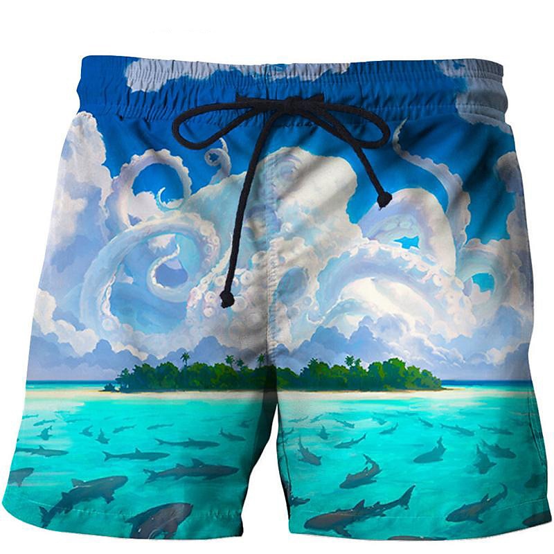 Homens Estampas Abstratas Peixes Calção Justo de Natação Shorts de Natação Bermuda de Surf Cintura Média Moda Roupa de rua Casual Ao ar livre Diário Feriado Bolsos Com Cordão Cintura elástica Designer de 2025 por $19.99 –P7
