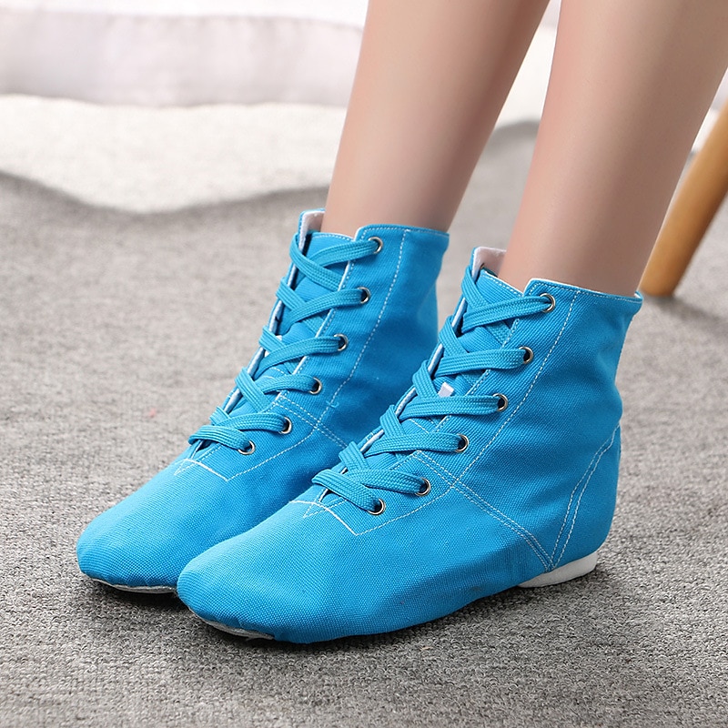 Zapatos de baile de suela blanda para mujeres y niños, botines de lona con cordones, ligeros y flexibles para jazz, ballet y espectáculos. 2026 - $19.99 –P4