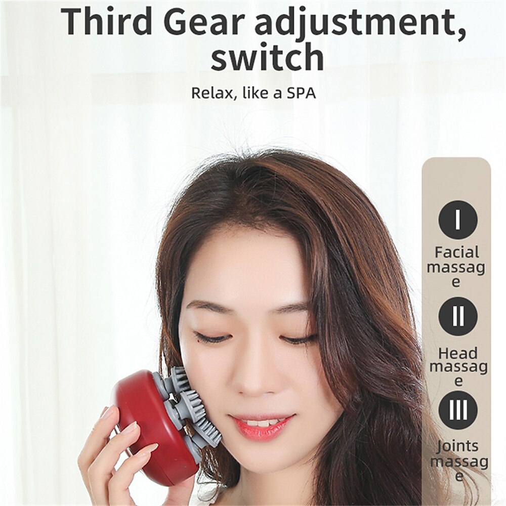 Electric Scalp Massager With Red Light and Vibration Heated Handheld Head Massager For Hair Growth Stress Relief Body Massage 2025 - $23.99 –P11