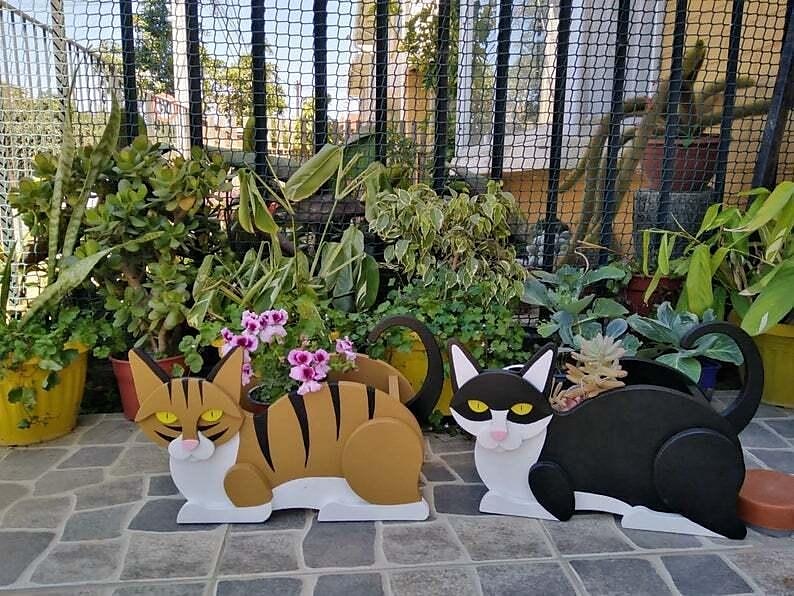 fioriere da giardino, simpatica fioriera a forma di animale di cartone animato a forma di cane gatto, fioriera succulenta per piante viventi o artificiali per balcone di casa, decorazione da giardino del 2025 a $20.99 –P4