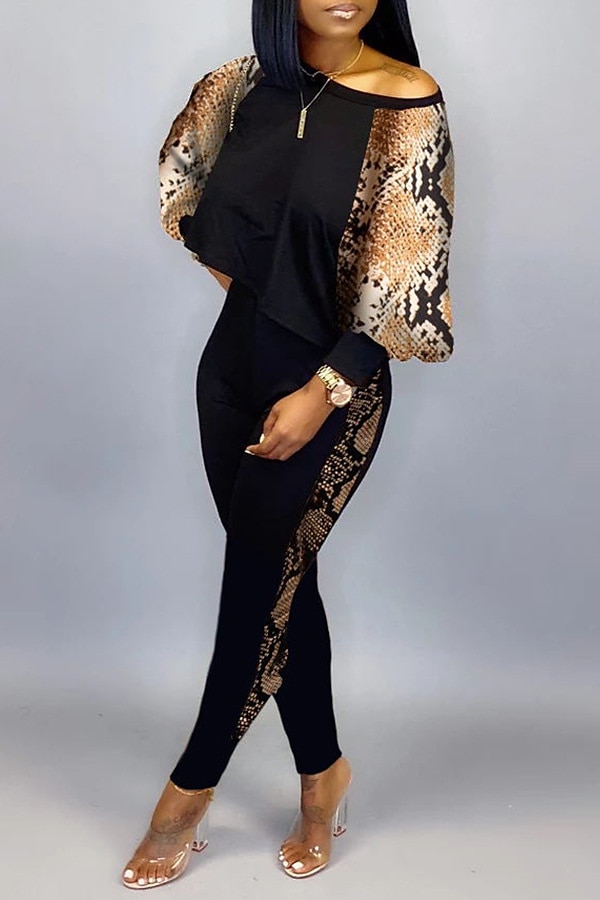 Women's Active Streetwear Tracksuit Pants Sets Sweatshirt Pants Trousers Long Sleeve Crew Neck Graphic Print Sports Outdoor Casual Silver Black Brown Fall & Winter Regular Fit 2025 - $32.99 –P10