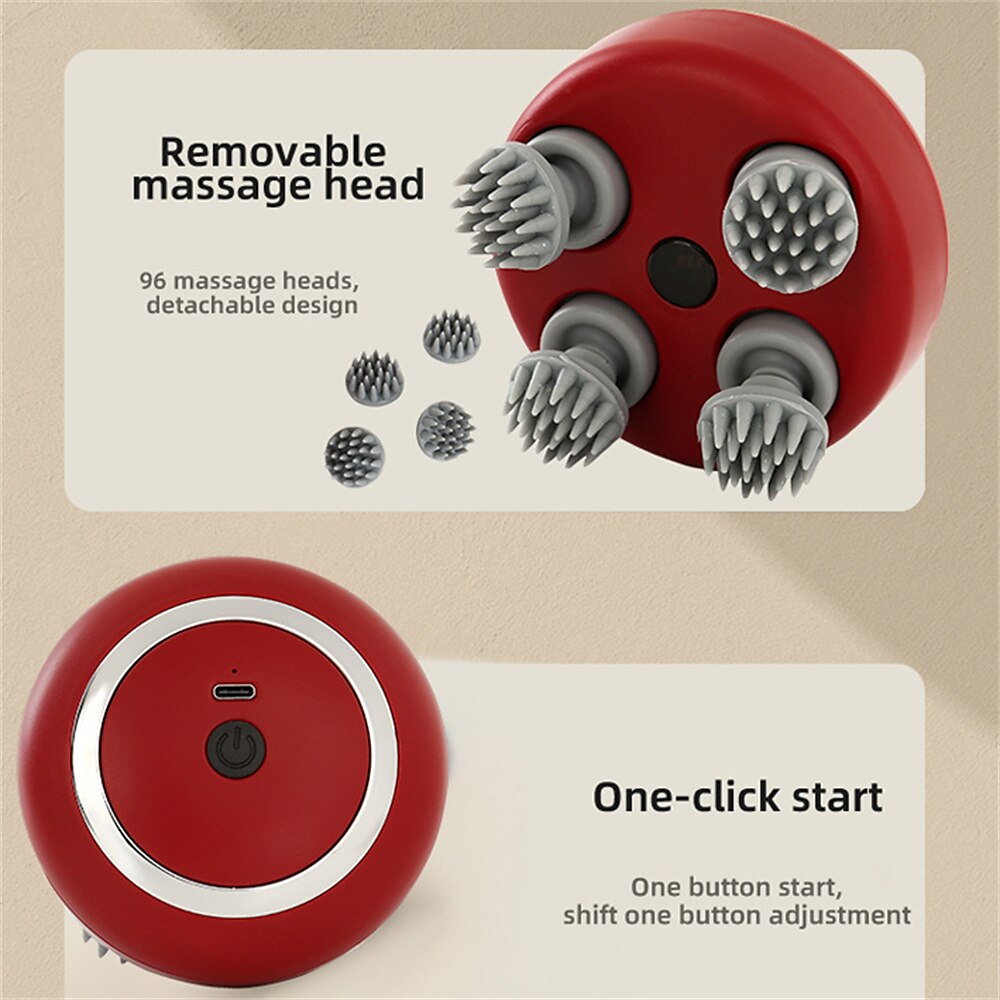 Electric Scalp Massager With Red Light and Vibration Heated Handheld Head Massager For Hair Growth Stress Relief Body Massage 2025 - $23.99 –P6