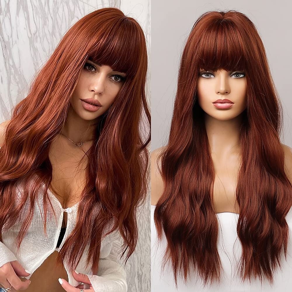 parrucca bionda lunga ombre per le donne 26 pollici parrucche ondulate bionde sintetiche parte centrale capelli resistenti al calore lunga parrucca bionda per abbigliamento da festa quotidiano del 2025 a $36.99 –P6