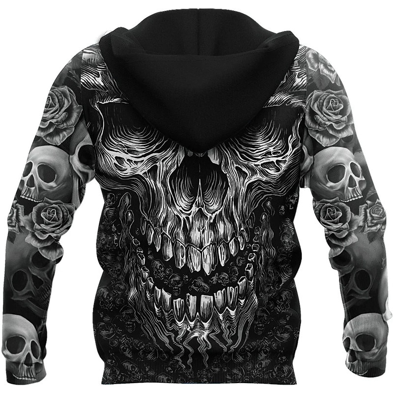 Herren Schädel Grafikdrucke Kapuzensweatshirt Kapuzenshirts Pullover Streetwear Designer Basic Lässig Langarm Mit Kapuze Täglich Sport Schwarz Druck Frühling & Herbst Designer S M L XL XXL 3XL 2026 - $31.99 –P2