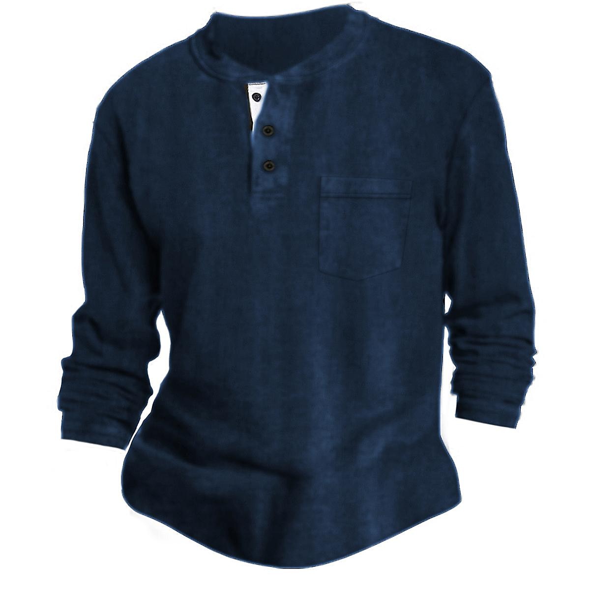 Herren T Shirt Henley Shirt langarmshirt Glatt Rundhalsausschnitt Strasse Täglich Langarm Button-Down Bekleidung Modisch Designer Brautkleider schlicht Komfortabel 2025 - $21.99 –P4