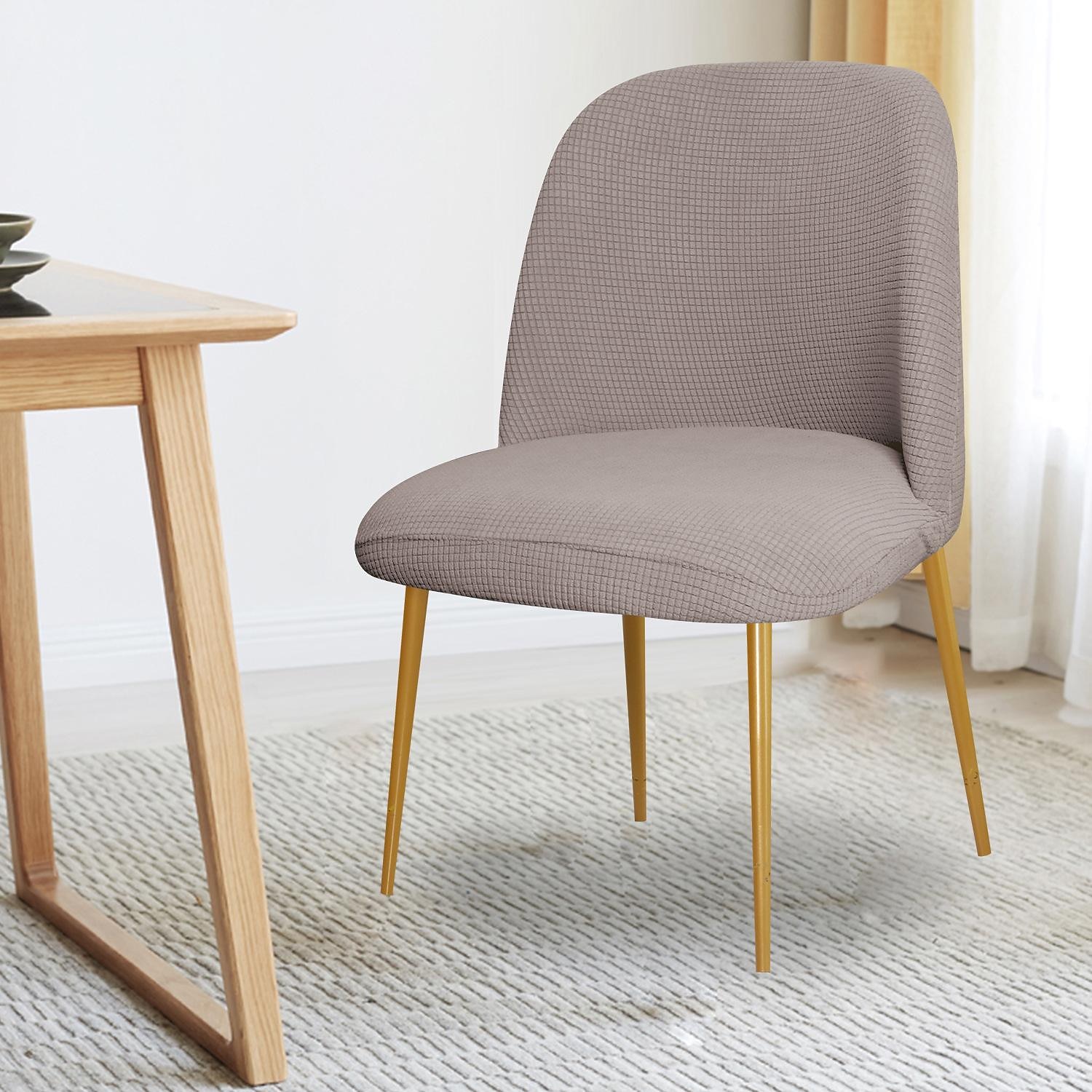 Dining Chair Cover Burgundy Stretch Jacquard Upholstered Side Dining Chair Cover Slipcover Curved Back Mid Century Accent Dining Chair Covers for Kitchen Living Room 2025 - $13.49 –P13