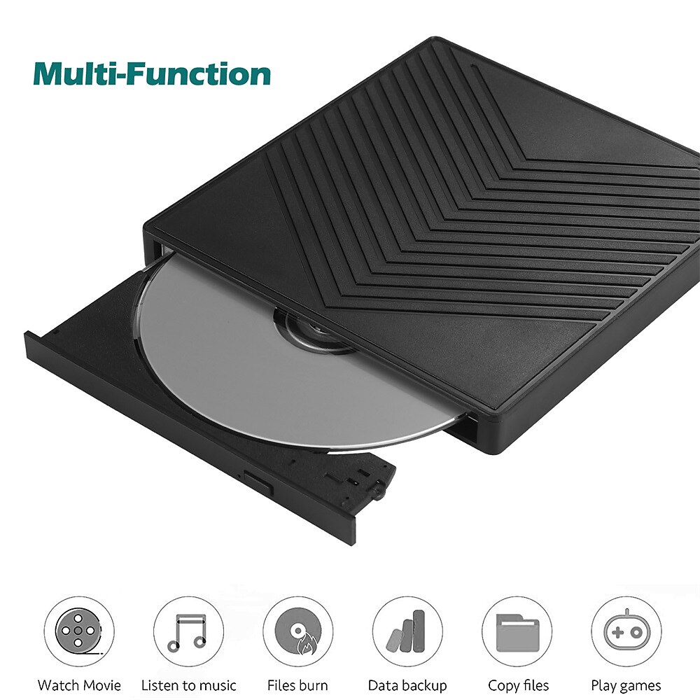 External CD DVD Drive 7 in 1 Ultra Slim CD Burner USB 3.0 with 4 USB Ports and 2 TF/SD Card Slots Optical Disk Drive for Laptop Mac PC Windows 11/10/8/7 Linux OS 2025 - GBP £34 –P4