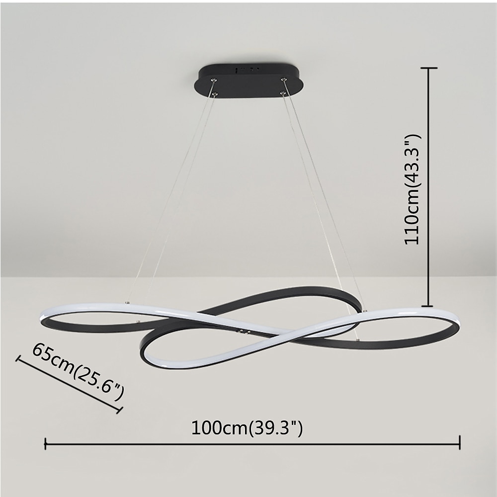 lampada a sospensione a led moderna isola cucina luce nera oro 100cm forme geometriche luci da incasso finiture verniciate alluminio 110-120v 220-240v dimmerabile solo con telecomando del 2025 a $349.99 –P1