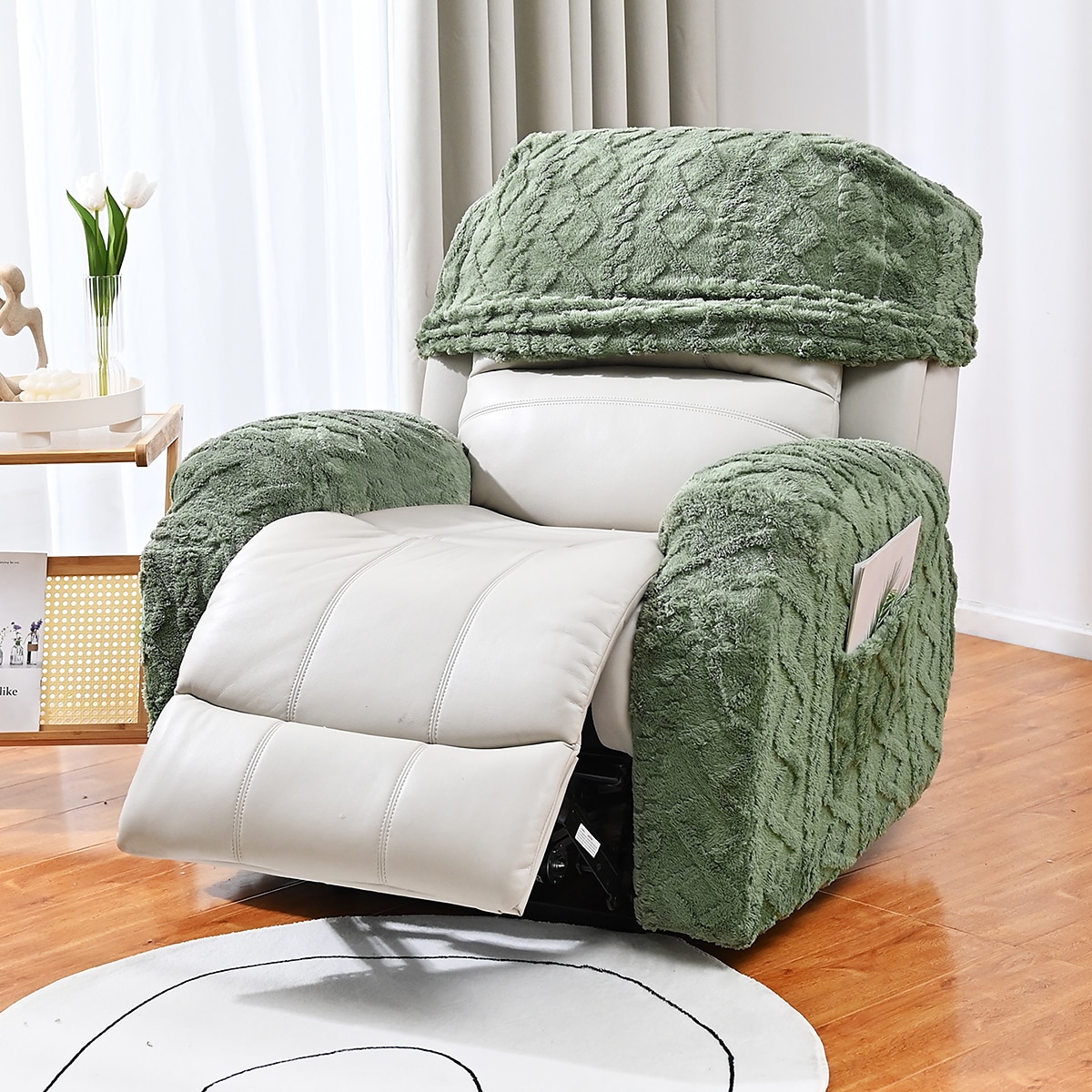 1 sete fløyel lenestoltrekk, stretch jacquard lenestoltrekk for 1 pute lenesofa, 1 sete lenestol sofatrekk, veldig myk, maskinvaskbar 2025 - $54.99 –P10