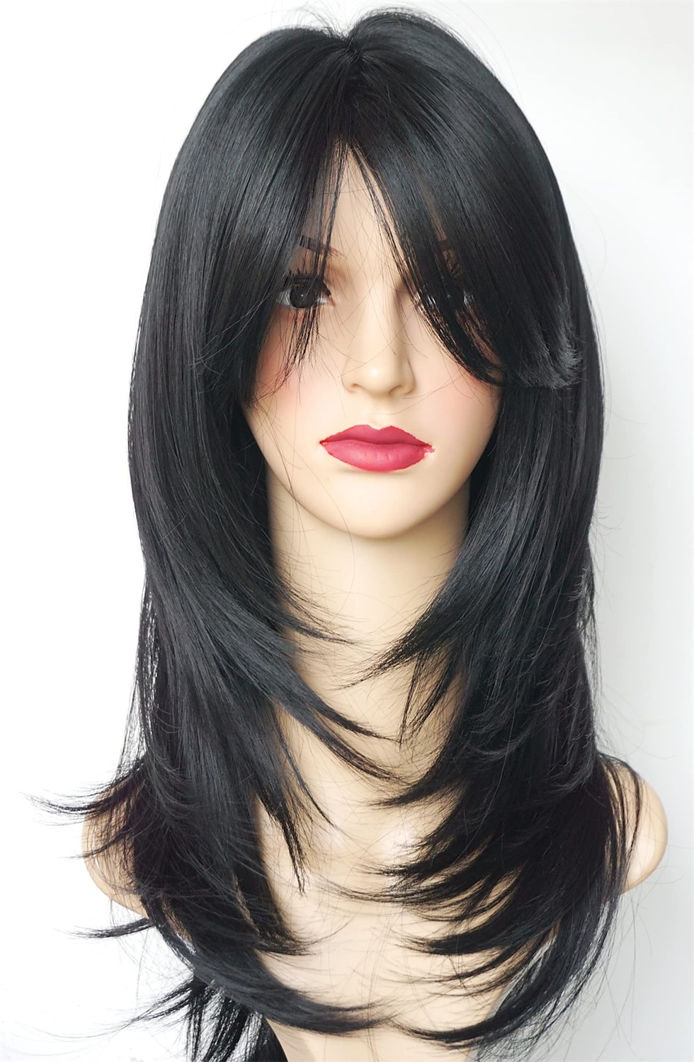 lunga lunghezza della spalla a strati marrone con parrucca evidenziata color cammello fibra di capelli sintetica evidenzia parrucche multicolori per donne bianche del 2025 a $26.99 –P10