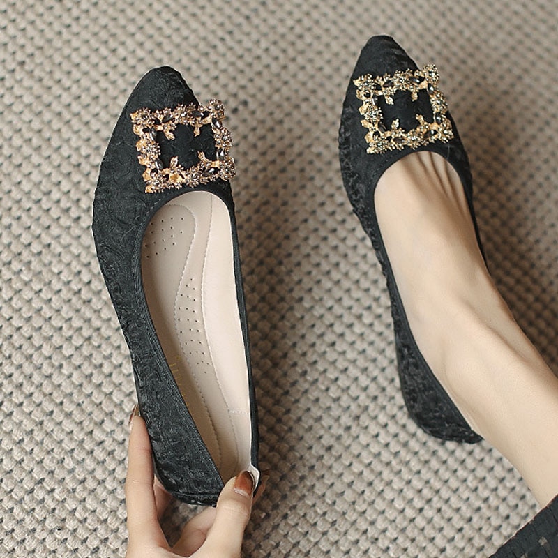 ballerines de mariage pliables ornées de cristaux floraux pour femmes - chaussures de ballet de voyage légères et confortables de 2025 ? $29.99 –P11