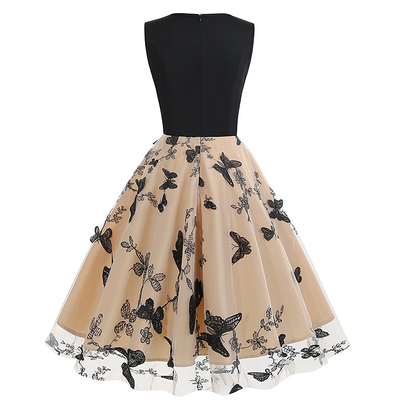 1950s Retro Vintage Vintage Dress Cocktail Dress Swing Dress Flare Dress  Flower / Floral Fancy Dress Women's Masquerade Party / Evening Bachelorette  Party Adults' Dress Homecoming Dresses 2026 - CHF34