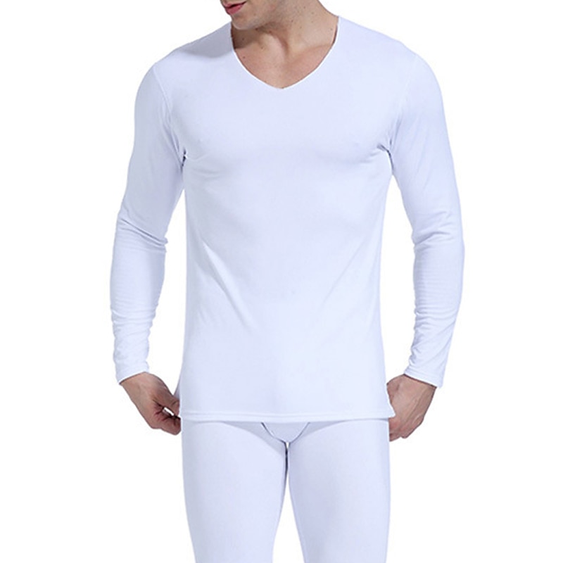 Herr Beställ två storlekar större Termiskt underställ Sovkläder Termiskt set 1set Ren färg Stylish Ledigt Komfort Hem Dagligen Polyester Komfort Varm V-hals Långärmad Höst Vinter Svart Vin 2025 - $9.49 –P3