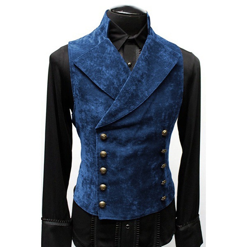 Retro Vintage Medieval Vest Ren Faire Prince Nobleman Men's Pirate Fantasy Masquerade Party / Evening Adults' Vest 2025 - GBP £25 –P3