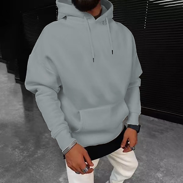 Herren Hoodie Sweatshirt Kapuze Aprikose Schwarz Weiß Gelb Wein Mit Kapuze Feste Farbe Kordelzug Sport & Natur Casual Strassenmode Heißprägen Strassenmode Sportbekleidung Basic Herbst Winter 2025 - $13.49 –P3