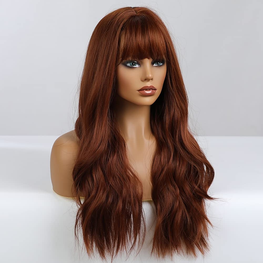 parrucca bionda lunga ombre per le donne 26 pollici parrucche ondulate bionde sintetiche parte centrale capelli resistenti al calore lunga parrucca bionda per abbigliamento da festa quotidiano del 2025 a $36.99 –P8