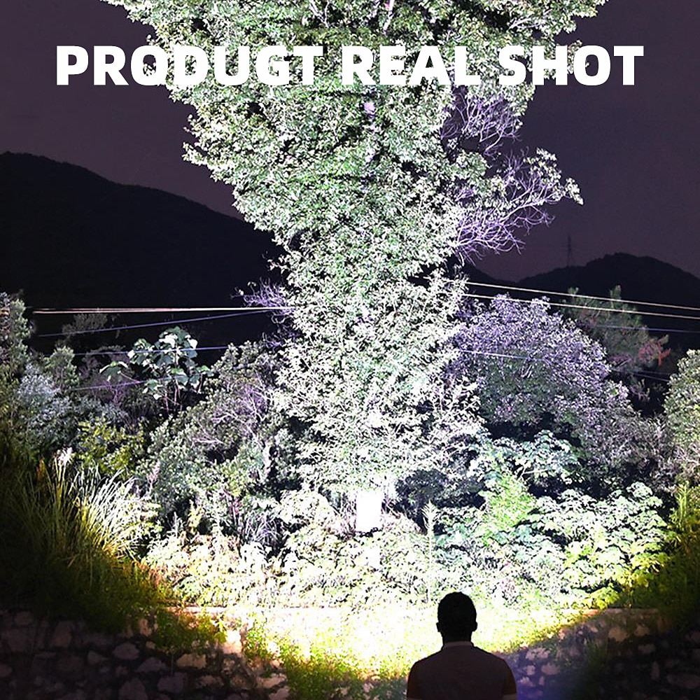 USB Rechargeable LED Flashlight, Tactical Torch Zoomable Waterproof 5 Lighting Modes Quad-core with XHP70.2 Lamp Bead for Camping Hiking 2025 - $23.99 –P9