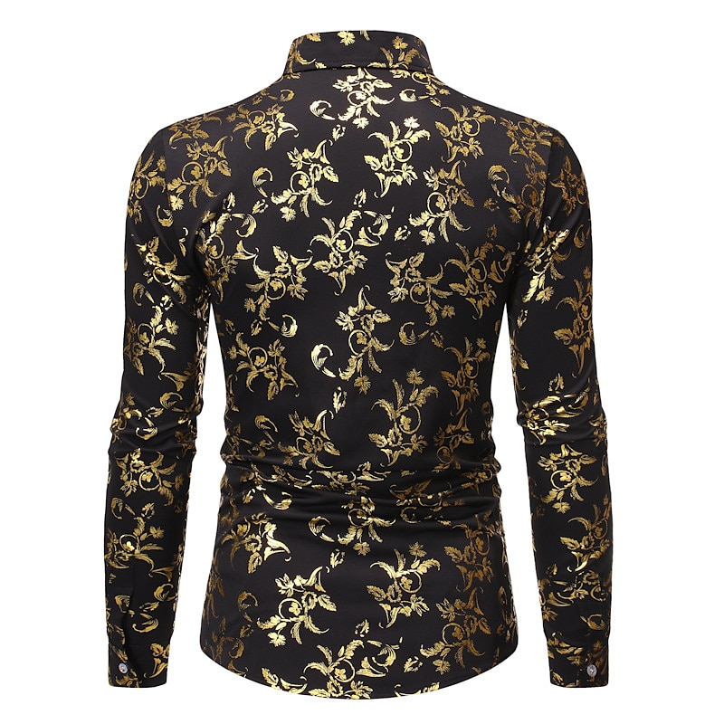 Men's Tuxedo Shirts Floral Party Outdoor Wine Black White Dark Blue Long Sleeve Turndown Spring Fall Clothing Apparel Print 2025 - $24.83 –P6
