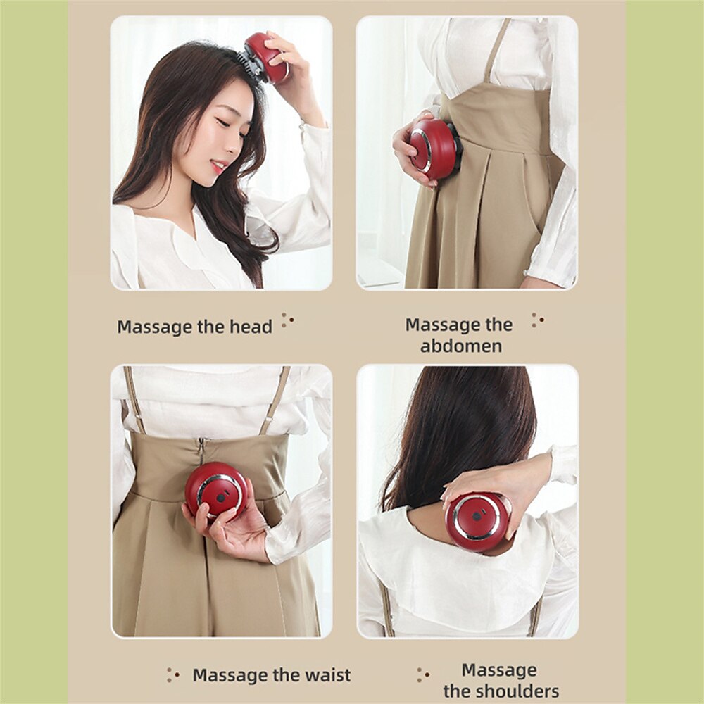 Electric Scalp Massager With Red Light and Vibration Heated Handheld Head Massager For Hair Growth Stress Relief Body Massage 2025 - $23.99 –P14