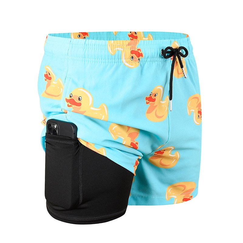 Men's Board Shorts Swim Shorts Swim Trunks Summer Shorts Drawstring Elastic Waist 2 in 1 Graphic Comfort Breathable Short Casual Holiday Beach Hawaiian Stylish Gradient blue Black 2025 - $20.99 –P9