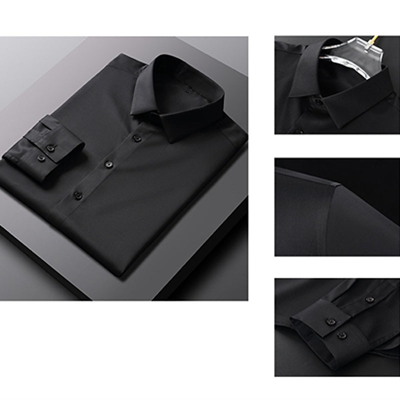 Homme Chemise Chemise sans repassage Mariage Bureau et carrière Noir Blanche Vert Claire Marine foncé manche longue Revers Printemps Automne Vêtement Tenue de 2026 ? $32.99 –P11