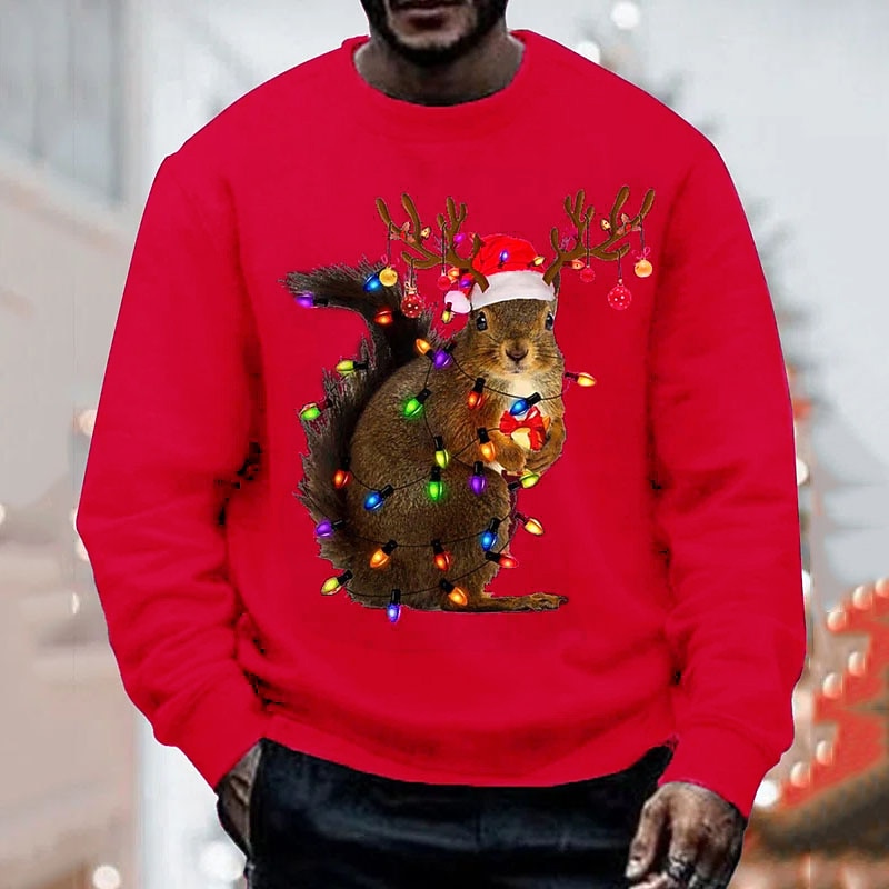 Hombre Graphic Navidad fea Sudadera Sudadera Pull-over Manga Larga Camisa de entrenamiento Cuello Barco Básico Casual Grande y alto Deporte Deportes Ropa de calle Estampado Otoño Invierno 2025 - $30.99 –P4