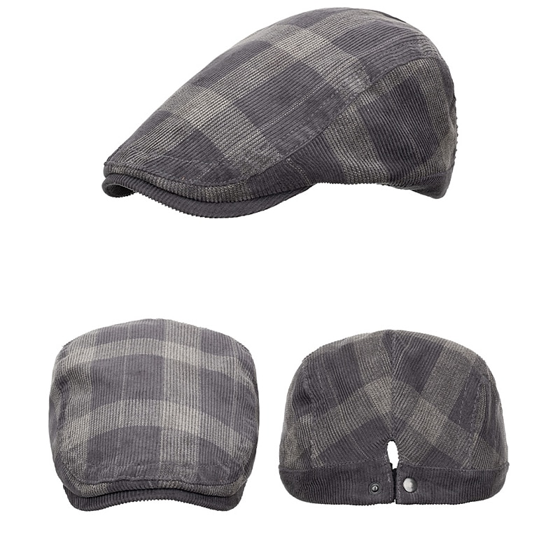 Herr Platt mössa Tweed Keps Svart Mörk marin Bomull 1920-talets mode Traditionell / Klassisk Friluftskläder Ledigt / vardag Pläd / Rutig 2025 - $14.49 –P6
