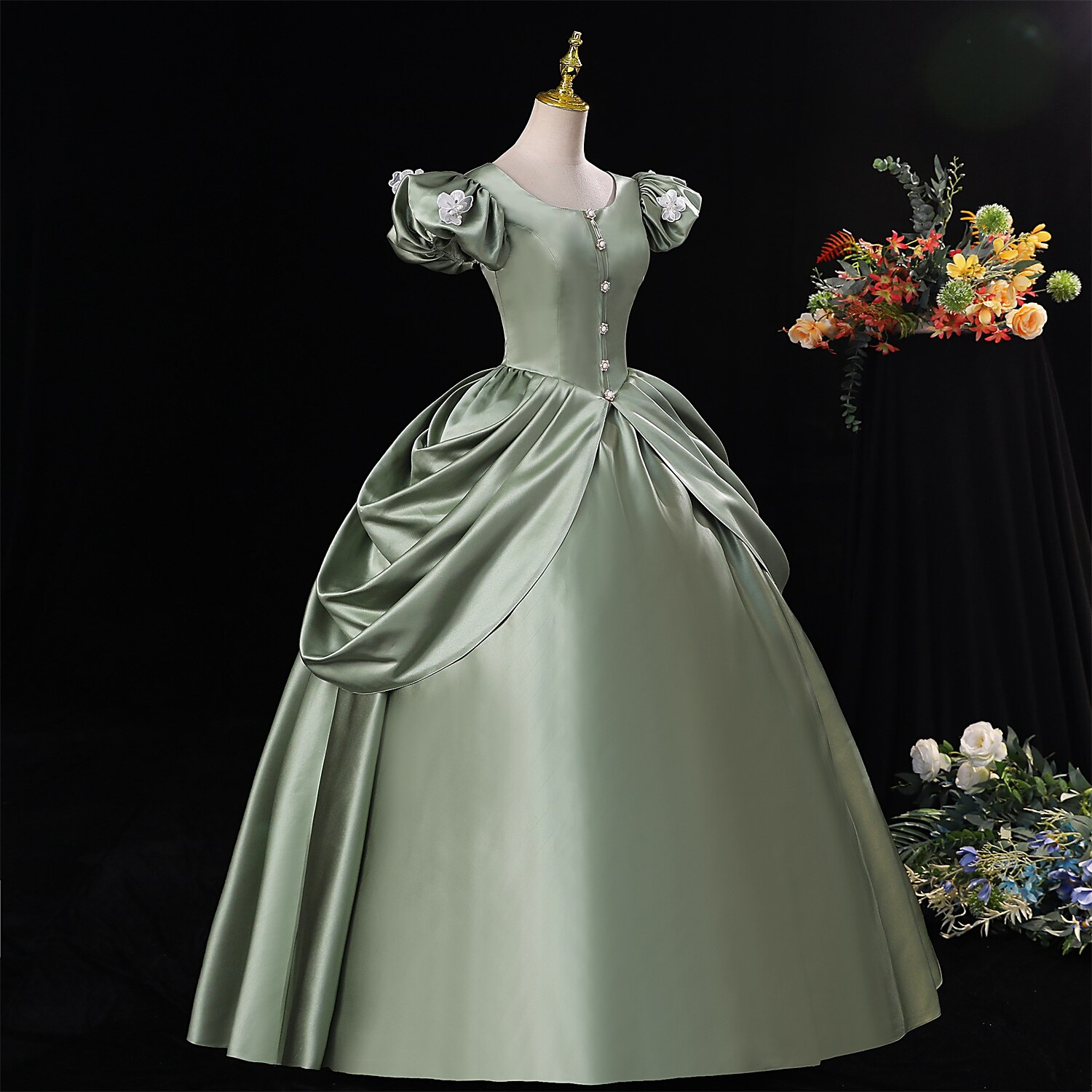 la meravigliosa signora maisel rococò abito medievale costume da festa in maschera costume da donna nero vintage cosplay festa in maschera halloween del 2026 a $151.99 –P11