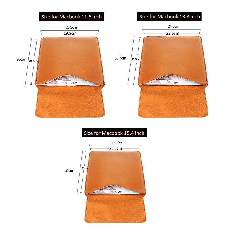 Laptop Sleeves 11.6" 12" 13.3" inch Compatible with Macbook Air Pro, HP, Dell, Lenovo, Asus, Acer, Chromebook Notebook Waterpoof Shock Proof PU Leather Classic Leather for Business Office 2025 - $31.99 –P8