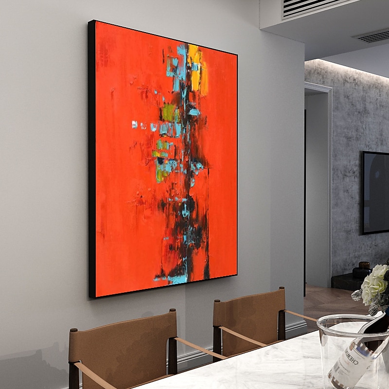 pintura a óleo artesanal pintada à mão arte de parede abstrata pintura em tela decoração de casa moldura esticada pronta para pendurar de 2026 por $131.99 –P6